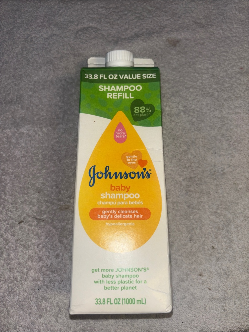 Baby Shampoo Refill 33.8oz - Gentle Tear-Free Formula (White & Yellow)